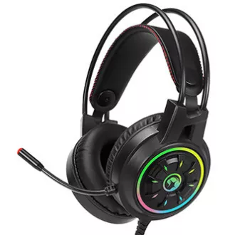 Marvo CM305 RGB sada klávesnice drátová (USB) CZ/SK, černá s herní myší a sluchátky, herní, membránová typ RGB podsvícená