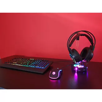Marvo CM305 RGB sada klávesnice drátová (USB) CZ/SK, černá s herní myší a sluchátky, herní, membránová typ RGB podsvícená