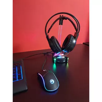 Marvo CM305 RGB sada klávesnice drátová (USB) CZ/SK, černá s herní myší a sluchátky, herní, membránová typ RGB podsvícená