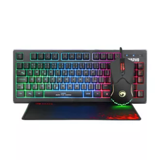 Marvo CM310 CZSK RGB sada klávesnice drátová (USB) CZ/SK, černá s herní myší a podložkou, herní, membránová typ podsvícená, DOPROD Marvo CM310 CZSK RGB sada klávesnice drátová (USB) CZ/SK, černá s herní myší a podložkou, herní, membránová typ podsvícená, DOPROD