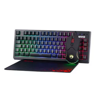 Marvo CM310 CZSK RGB sada klávesnice drátová (USB) CZ/SK, černá s herní myší a podložkou, herní, membránová typ podsvícená, DOPROD Marvo CM310 CZSK RGB sada klávesnice drátová (USB) CZ/SK, černá s herní myší a podložkou, herní, membránová typ podsvícená, DOPROD