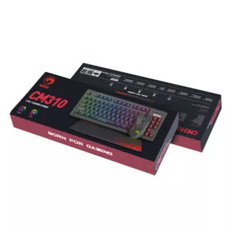 Marvo CM310 EN RGB sada klávesnice drátová (USB) US, černá s herní myší a podložkou, herní, membránová typ podsvícená