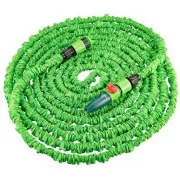 Verto sada flexibilní zahradní hadice, rozprašovač, 2 rychlospojky a přípojka na kohoutek, 7,5-22m, 9,5mm, 12bar, zelená, 15G890
