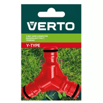 Verto rozdvojka typu Y materiál plast, 1/2" i 3/4", červená, 15G744
