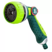 Verto pistolový rozprašovač 7 funkcí, plynulá regulace vody palcem, 1/2", zelený, 15G710