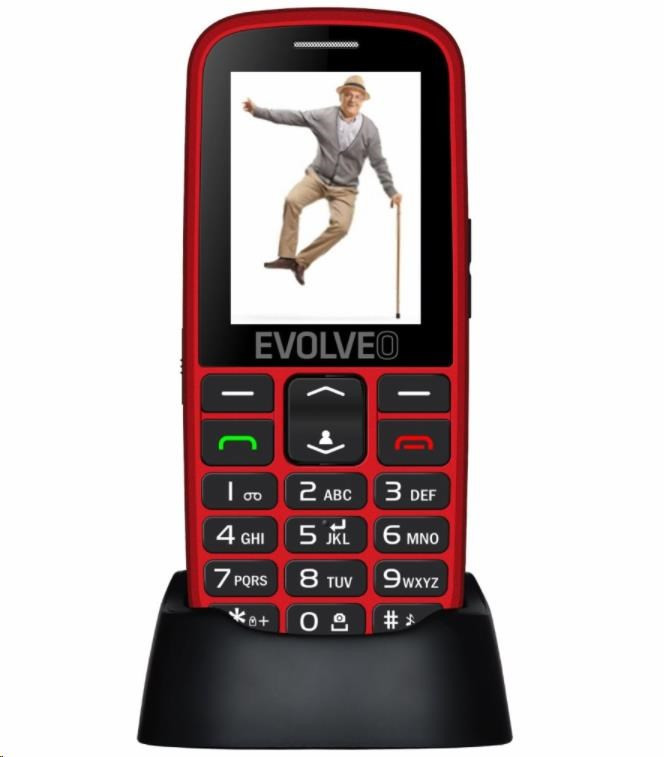 Levně EVOLVEO EasyPhone EG, mobilní telefon pro seniory s nabíjecím stojánkem, červená