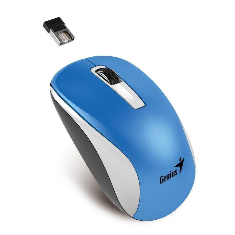 Levně GENIUS myš NX-7010 WhiteBlue Metallic/ 1200 dpi/ Blue-Eye senzor/ bezdrátová/ modrá