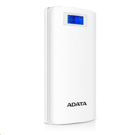 ADATA PowerBank P20000D - externí baterie pro mobil/tablet 20000mAh, 2, 1A, bílá