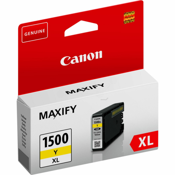 Levně CANON PGI-1500-XL Y - originální cartridge, žlutá, 12ml