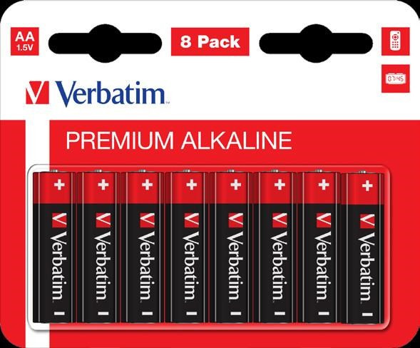 Levně VERBATIM Alkalické baterie AA, 8 PACK, LR6