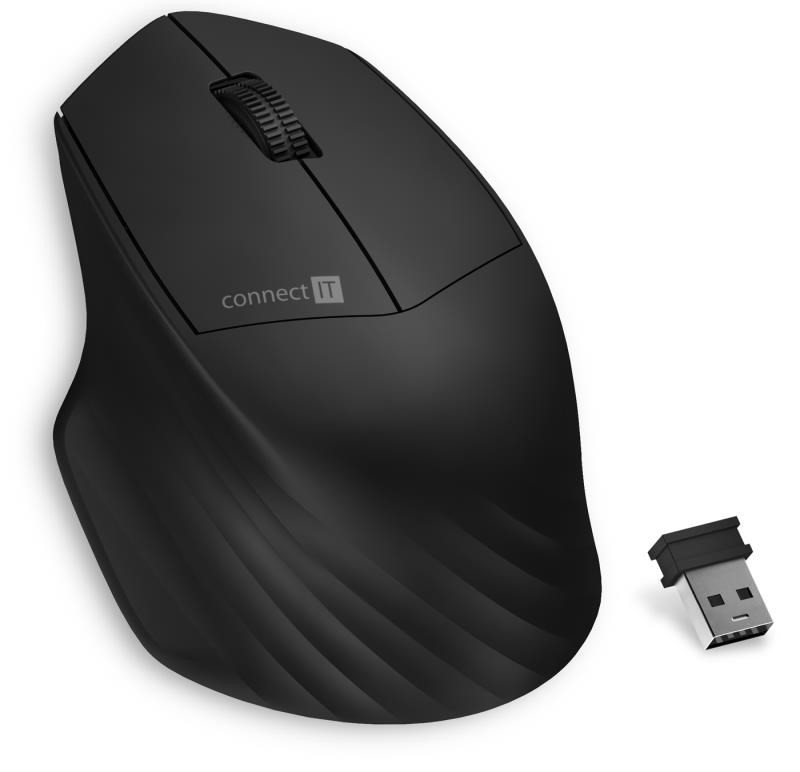 Levně CONNECT IT Triple SmartSwitch bezdrátová myš, 2.4 GHz & Bluetooth 5.0, černá