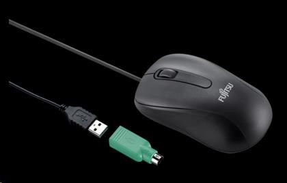 Levně FUJITSU myš M530 USB - 1200dpi Laser Mouse Combo - redukce USB PS2, 3 button Wheel Mouse with Tilt-Wheel-Function -ČERNÁ