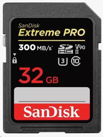 Levně SanDisk SDHC karta 32GB Extreme PRO (300 MB/s, Class 10, UHS-II U3 V90)