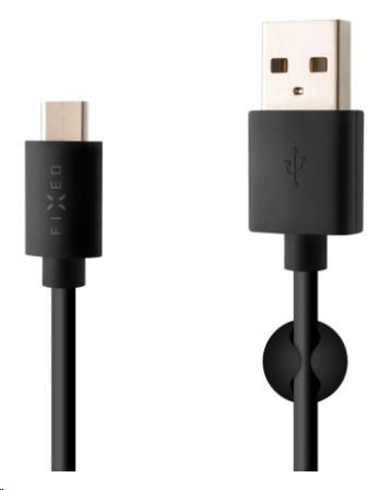 Fixed datový a nabíjecí kabel, USB-A -> USB-C, 20 W, délka 1 m, černá