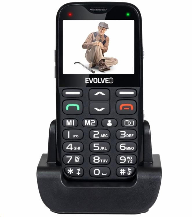 Levně EVOLVEO EasyPhone XG, mobilní telefon pro seniory s nabíjecím stojánkem, černá