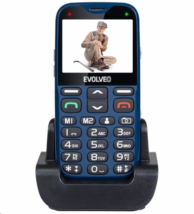 Levně EVOLVEO EasyPhone XG, mobilní telefon pro seniory s nabíjecím stojánkem, modrá