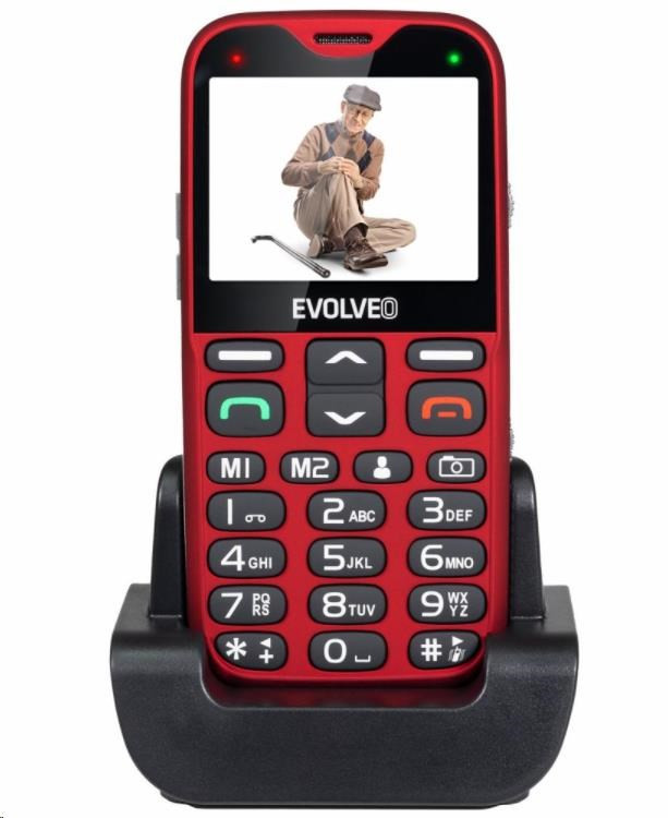 Levně EVOLVEO EasyPhone XG, mobilní telefon pro seniory s nabíjecím stojánkem, červená