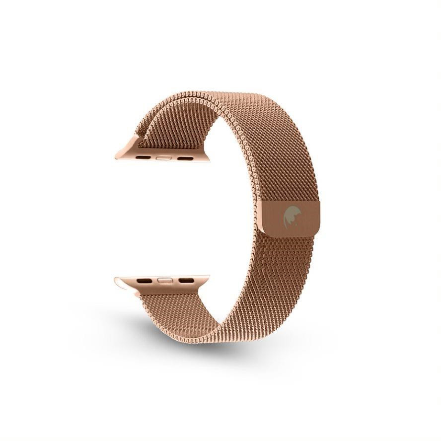Levně RhinoTech ocelový řemínek milánský tah pro Apple Watch 38 / 40 / 41mm růžově-zlatý