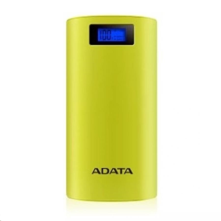 ADATA PowerBank P20000D - externí baterie pro mobil/tablet 20000mAh, 2, 1A, žlutozelená/yellow green