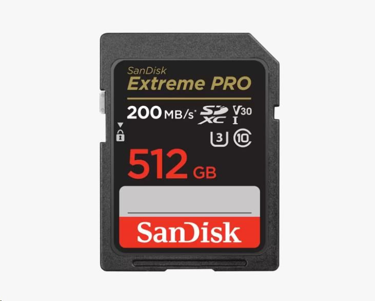 Levně SanDisk SDXC karta 512GB Extreme PRO (200 MB/s Class 10, UHS-I U3 V30)