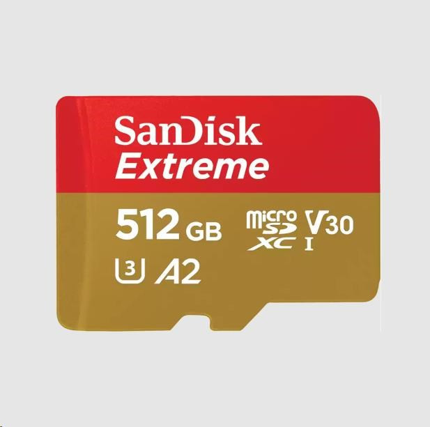 Levně SanDisk micro SDXC karta 512GB Extreme (190 MB/s Class 10, UHS-I U3 V30) + adaptér