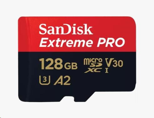 Levně SanDisk micro SDXC karta 128GB Extreme PRO (200 MB/s Class 10, UHS-I U3 V30) + adaptér
