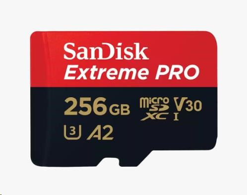 SanDisk micro SDXC karta 256GB Extreme PRO (200 MB/s Class 10, UHS-I U3 V30) + adaptér