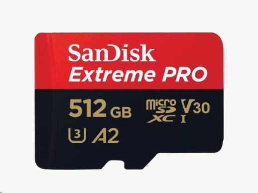 Levně SanDisk micro SDXC karta 512GB Extreme PRO (200 MB/s Class 10, UHS-I U3 V30) + adaptér