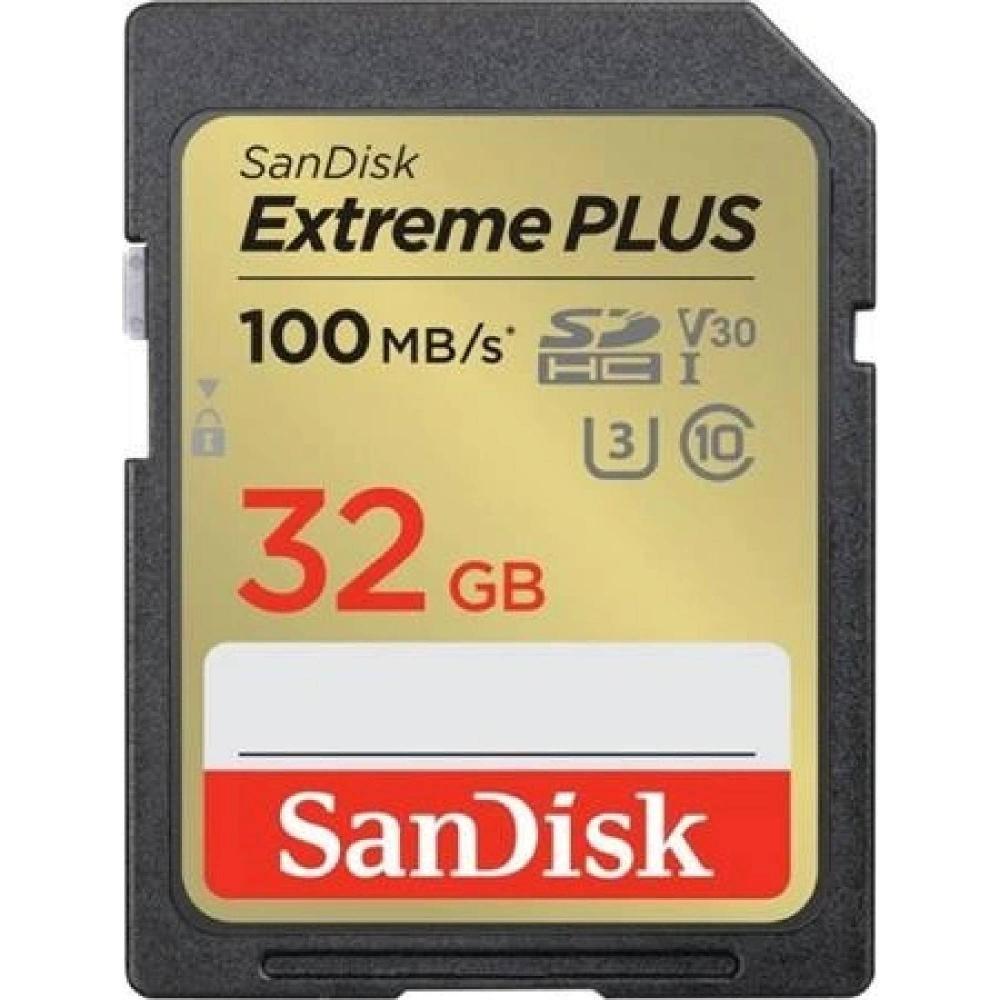 Fotografie produktu: SanDisk SDHC karta 32GB Extreme PLUS (100 MB/s Class 10, UHS-I U3 V30)