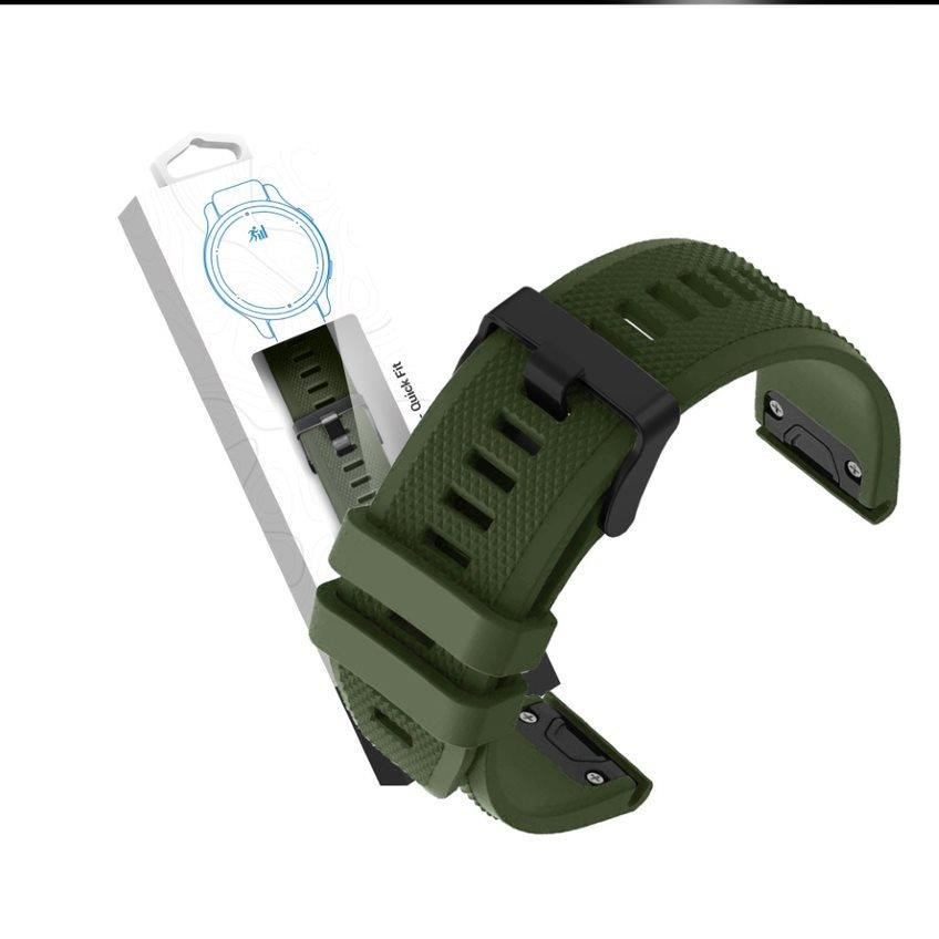 Levně RhinoTech řemínek pro Garmin QuickFit sportovní silikonový 26mm tmavě zelený