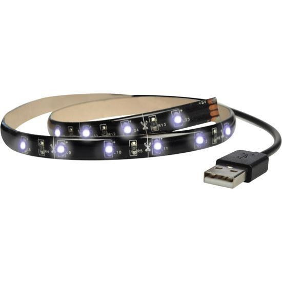 Levně Solight LED pásek pro TV, 100cm, USB, vypínač, studená bílá