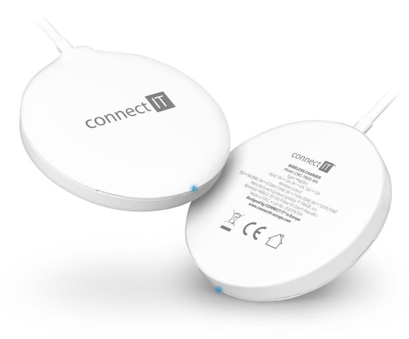 Levně CONNECT IT MagSafe Wireless Fast Charge bezdrátová nabíječka, 15 W, bílá