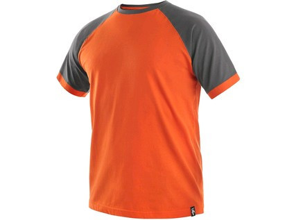 Levně Tričko s krátkým rukávem OLIVER, oranžovo-šedé, vel. XL