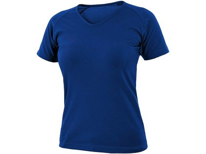 Tričko CXS ELLA, dámské, výstřih do V, krátký rukáv, středně modrá, vel. 2XL
