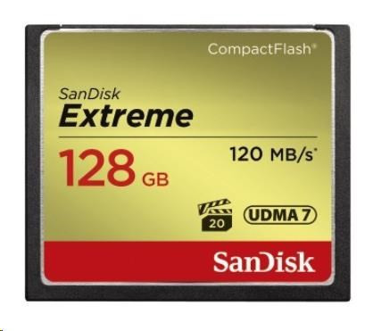 Levně SanDisk Compact Flash Card 128GB Extreme (R:120/W:85 MB/s UDMA7)