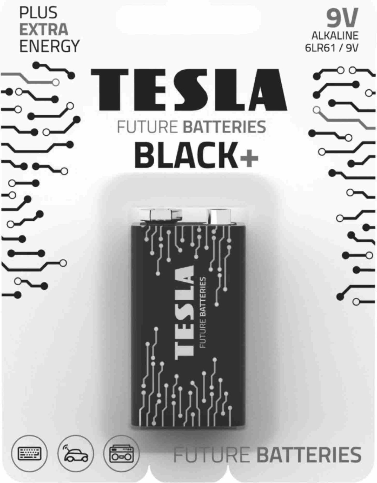 Levně TESLA BATTERIES 9V BLACK+ (6LR61 / BLISTER FOIL 1 PC)