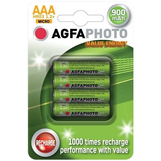 Levně AgfaPhoto nabíjecí NiMH baterie AAA, 900mAh, blistr 4ks