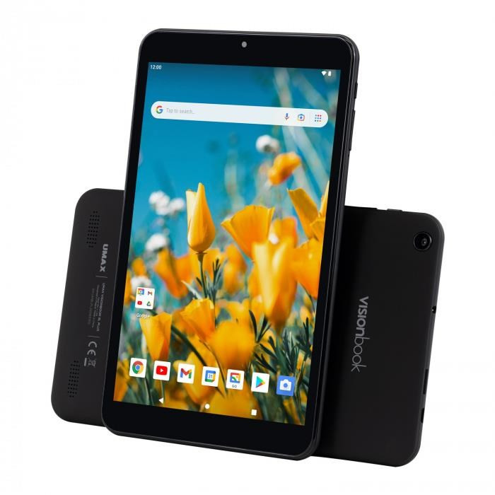 Levně UMAX VisionBook Tablet 8L Plus -8" IPS 1280x800, Allwinner A133@1, 6GHz, 2GB, 32GB, PowerVR GE8300, Android 12 Go, černá