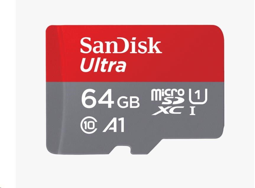 Levně SanDisk MicroSDXC karta 64GB Ultra (140 MB/s, A1 Class 10 UHS-I) + adaptér