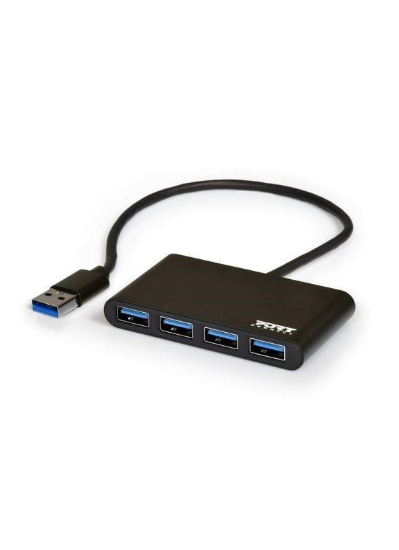 Levně PORT HUB USB-A, 4x USB-A 3.0, černá