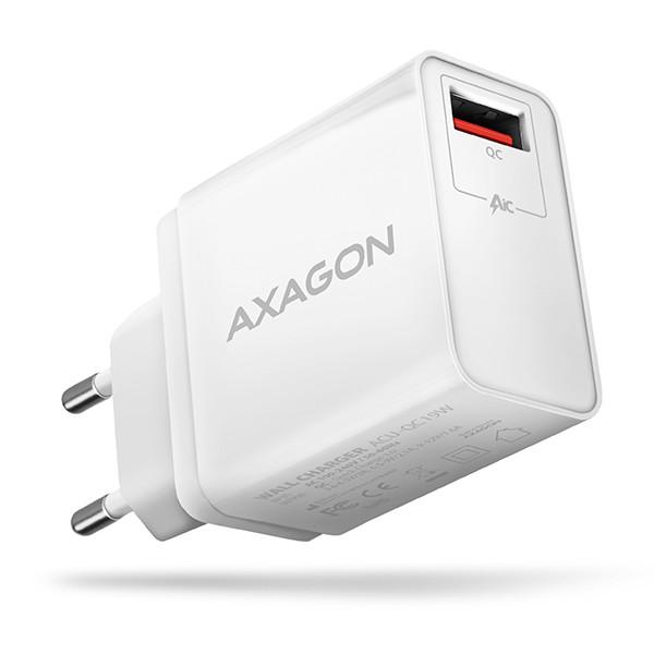 Levně AXAGON ACU-QC19W, QC nabíječka do sítě 19W, 1x USB-A port, QC3.0/AFC/FCP/SMART, bílá