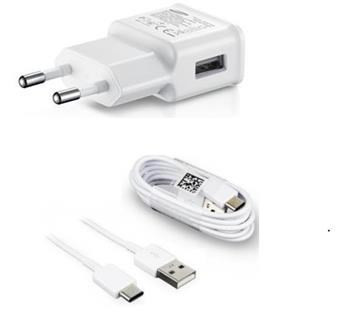 Samsung síťová nabíječka EP-TA200EWE + EP-DG970BWE, USB-C, 15W, bílá - bulk