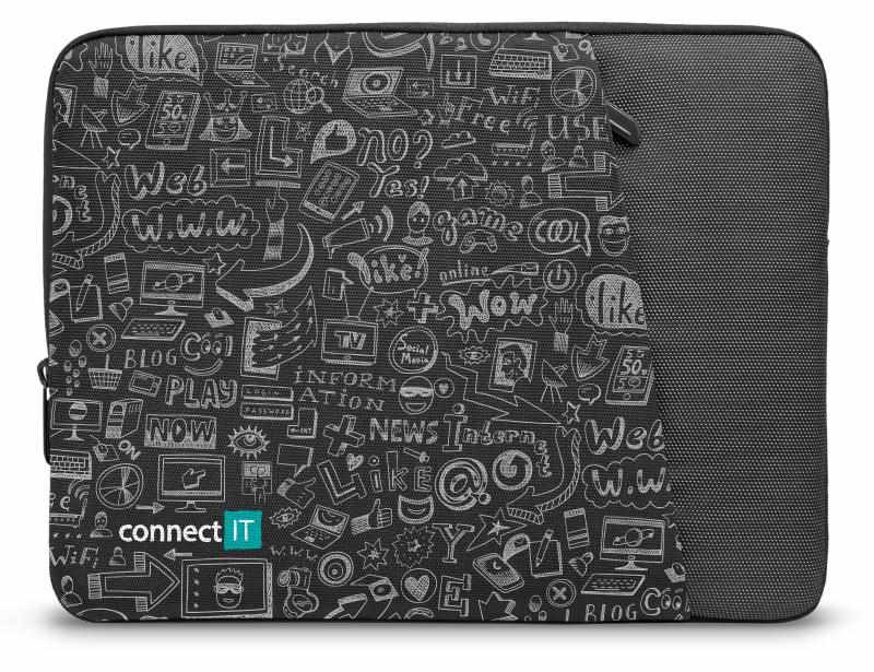 CONNECT IT Doodle pouzdro pro notebook 15.6", černá
