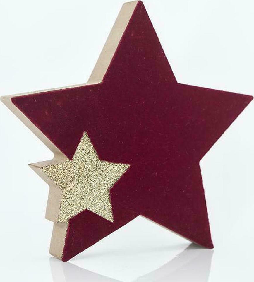 Levně Eurolamp Dřevěná stolní hvězda, 15 x 2 x 15 cm