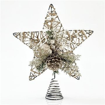 Levně Eurolamp Hvězda na špičku vánočního stromku, zlatá, 30,5 cm