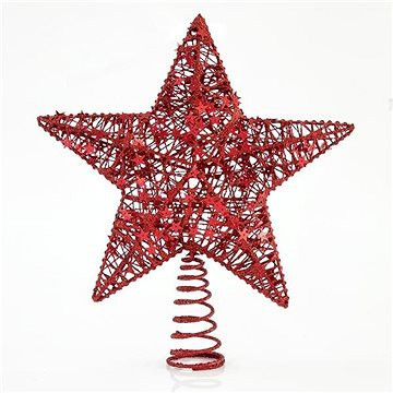 Levně Eurolamp Hvězda na špičku vánočního stromku, červená 30 cm