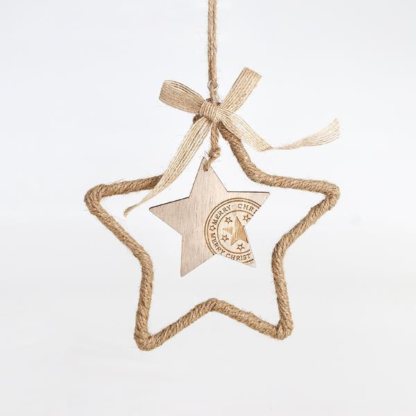 Levně Eurolamp Vánoční dekorace závěsná hvězda 27 x 15 x 0,5 cm, 1 ks