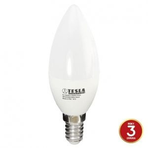 TESLA - LED CL140540-4, žárovka CANDLE svíčka, E14, 5W, 230V, 470lm, 15 000h, 4000K studená bíl