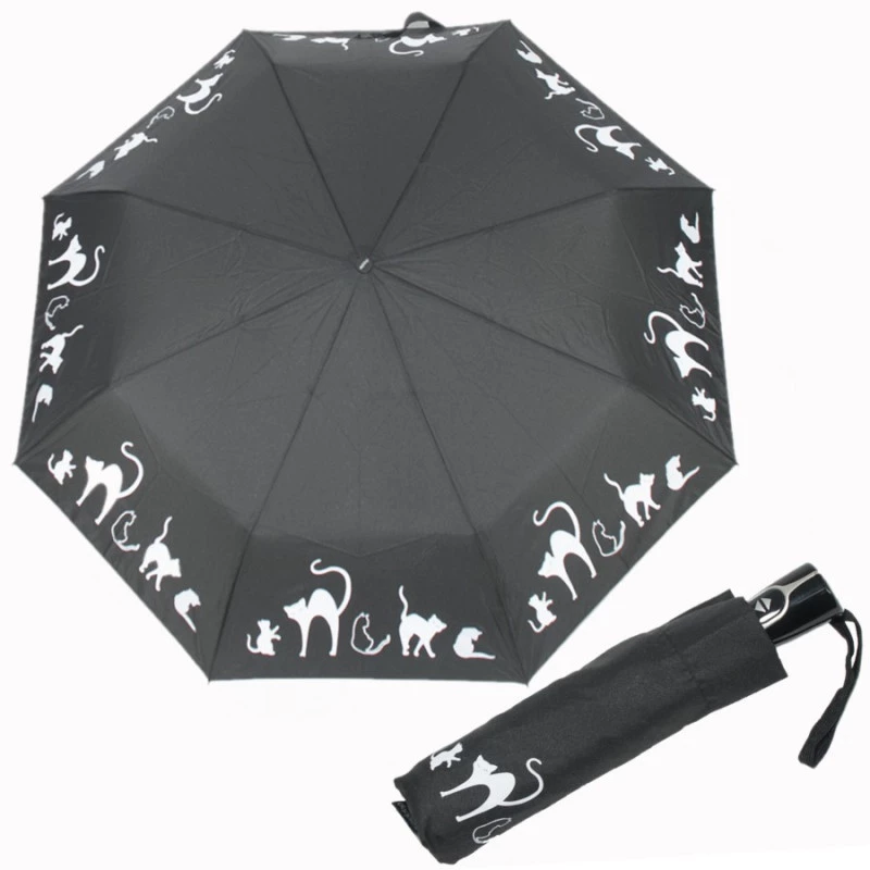 Levně Doppler Deštník Magic Fiber Cats Family, černý