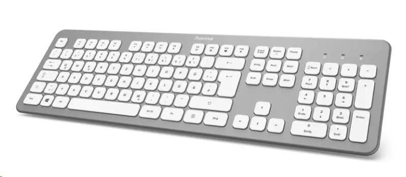 Levně Hama bezdrátová klávesnice KW-700, stříbrná/bílá